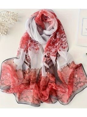 Colorful Abstract Women's Scarf Flowering Trees